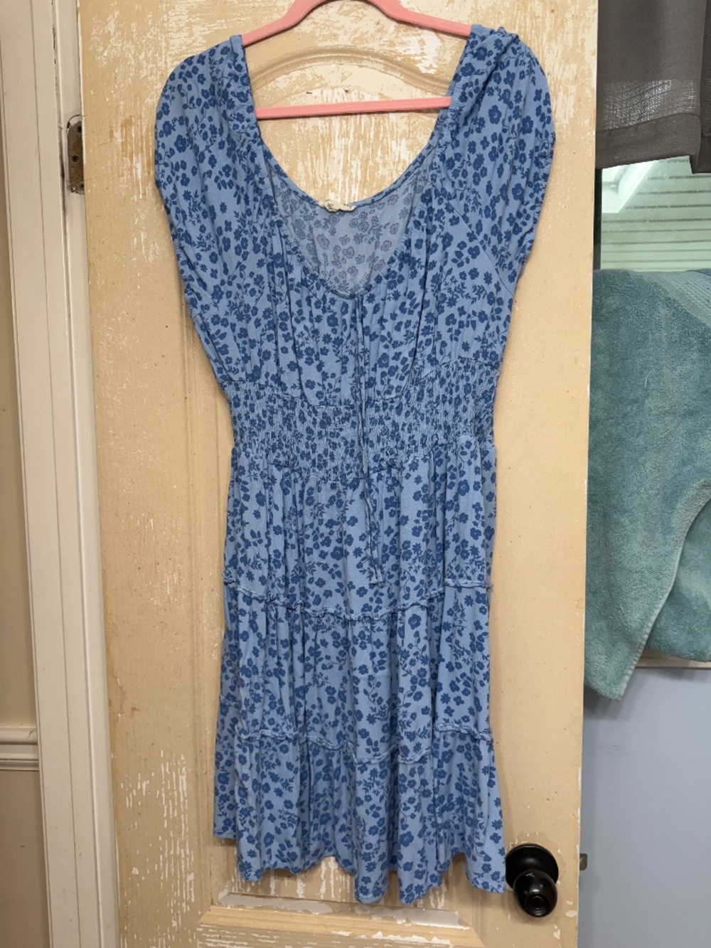 Blue stretchy dress 2X